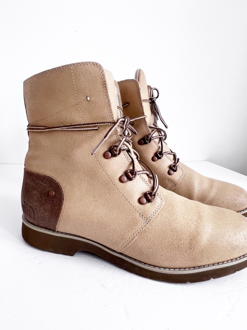 SZ 11 The North Face Women’s Tan Leather Lace-Up Ankle Boots